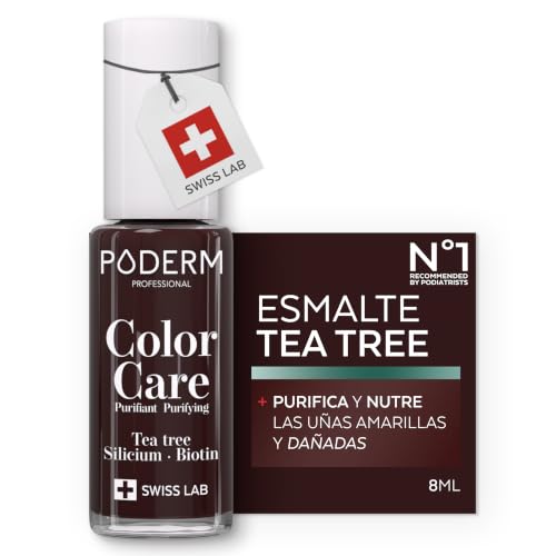 PODERM Esmalte de Uñas con Tea Tree - Rojo Negro | 8 ML - Swiss Lab