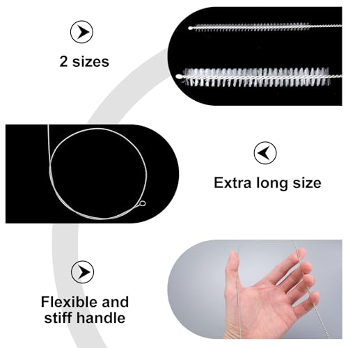 Teaaha 4-stück Abflussbürste - Extra Lange Edelstahl Pfeifenreiniger, Multifunktionale Flexible Reinigungsbürste für Fütterungsrohr, Schiebedachabfluss, Kühlschrankabfluss & Auto (4teilig)