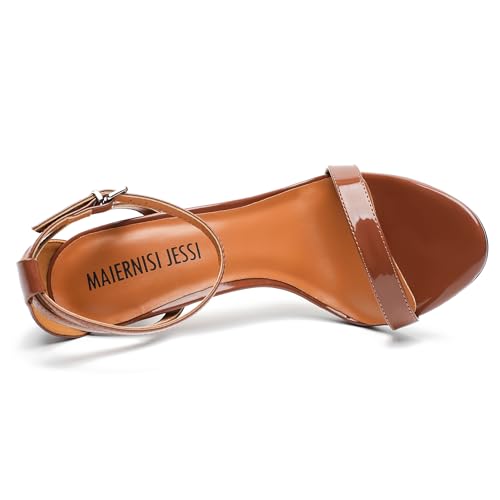 Image of MAIERNISI JESSI Unisex Men's Women's Stiletto Sandals with Ankle Strap, Open Toe High Heel, 5.1 Inch Heel