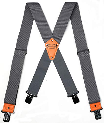 Image of MELOTOUGH Men's Suspender 2 inch Wide Partial Elastic Strap for Jeans Pants