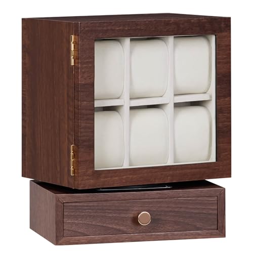 Homde Rotating Wooden Watch Box with 12 Slots