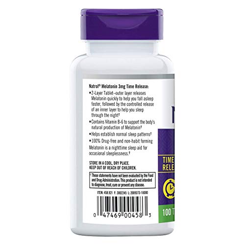 Natrol - Melatonin (Sleep Aid), 3 mg, 60 tablets - Thumbnail 2