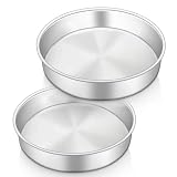 HaWare Backform, Edelstahl Rund Kuchenform Backformen 2er Set, 20cm Kuchenbackform für Geburtstag/Hochzeit/Weihnachten, Gesund & Ungiftig, Hochglanzpoliert, Leicht zu reinigen & Spülmaschinenfest