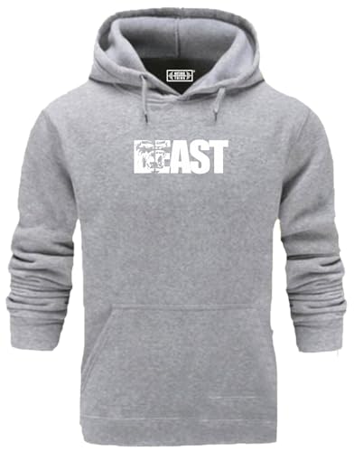 Beast Gorilla Hoodie Gym Clothing Muscles Bodybuilding Training Workout Exercise Boxing MMA Gift Sweatshirt Top (UK, Alpha, XXL, Regular, Regular, GREY)