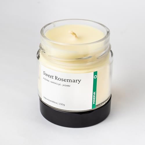 Vela Aromatica Artesanal Perfumada - 150g - Minerva Candles (Sweet Rosemary)