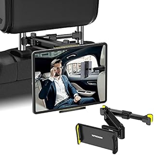 Yifacoom Car Tablet Holder, Stretchable Car Headrest Tablet Mount, 360° Rotating Car Headrest Holder Back Seat for Kids Compatible with 4-12.9" Smartphone, Kindle, Switch, iPad and other Tablet PC