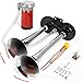Produktbild Dzanken lkw hupe 12V extrem laut Auto Hupe 150dB Air Horn Doppelrohr Drucklufthorn Chrom Zink Train Horn fanfare Nebelhorn Schiffshorn mit Luftkompressor Elektrisch für Alle Transporte 12V