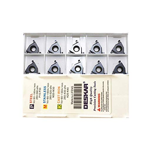 Inserti In Carburo Per Tornio CNC - 10 Pezzi, Modello 16IR/EL 1.0 LDA, Per Scanalature - Foto 7