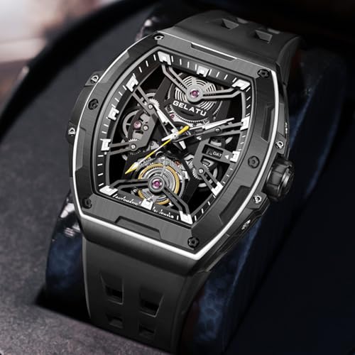 Image of OLEVS Men Automatic Watch Diamond Skeleton Mechanical Original Luxury Self Winding Wrist Watch for Men