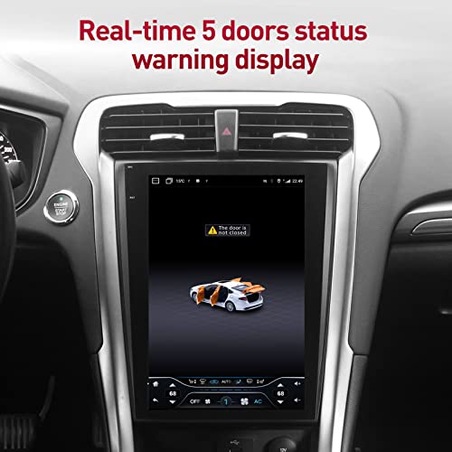 Car Radio Stereo For Ford Fusion Mondeo 2013 To 2019 Android 10.0 T-Style Head Unit Navigation 12.1 Inch Ips Touchscreen Build In Wireless Carplay Bluetooth Wifi Support Dsp Sirius (Manual A/C) #TOP7