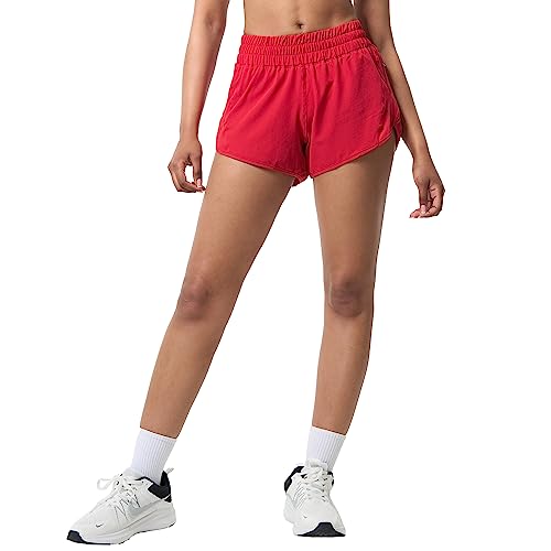 Image of Aurefin Athletic Shorts for Women,Women's Quick Dry Workout Sports Active Running Track Shorts with Elastic and Zip Pockets
