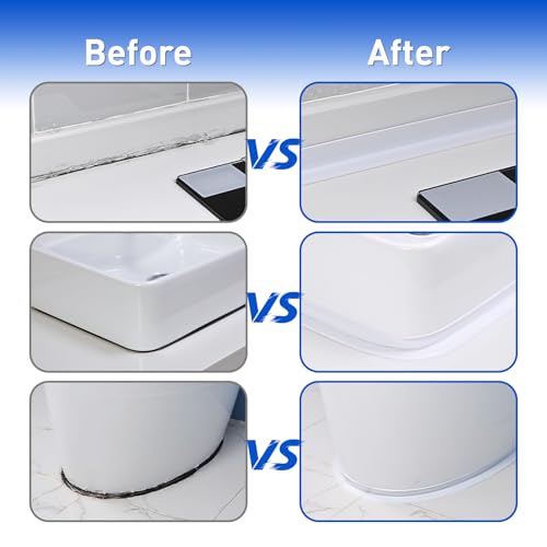 Image of White Caulk Tape Self Adhesive Waterproof,Bathroom Peel&Stick Caulking Tape