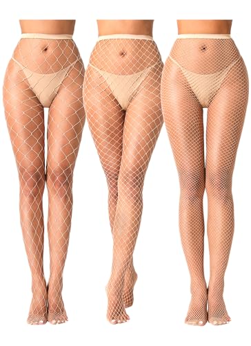 Image of VOAKOW Fishnet Stockings Womens High Waist Fishnet Tights Mesh Stockings For Women