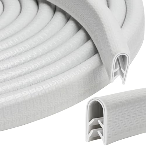 Joint Protection pour Bord de Tole Plage de Serrage 1-2mm Protection Bord Tole pour la Plupart des Voitures Traitement de la Tôle Construction Navale Artisanat Ménage 5M(5, Blanc, 2mm)