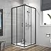 Produktbild Meykoers Duschkabine Eckeinstieg 90x90cm Duschabtrennung Schiebetür, Duschwand Glas Duschtür 6mm ESG Sicherheitsglas mit Nano-Beschichtung Höhe 195cm Schwarz Rahmen