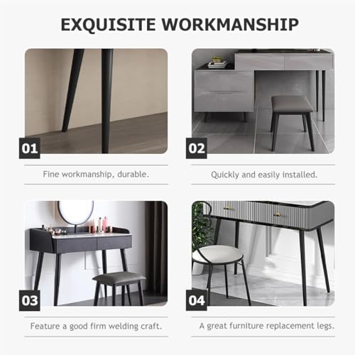 Patas cónicas metal mate negro 50 cm para crear un escritorio de teletrabajo nórdico 4