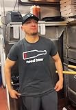 Mens Need Beer T Shirt Funny Low Battery Dad Gift Graphic Sarcastic Humor Tee Funny T Shirts Cool Beer Short Sleeve Novelty Tees for Guys Black XL