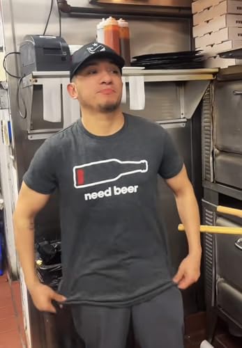Mens Need Beer T Shirt Funny Low Battery Dad Gift Graphic Sarcastic Humor Tee Funny T Shirts Cool Beer Short Sleeve Novelty Tees for Guys Black XL