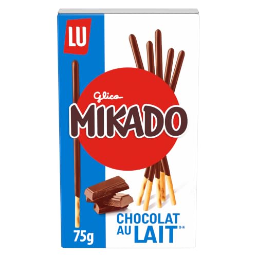 Mikado LU, Palitos de Galleta Crujientes, Cubiertos de Chocolate con Leche, 75 g