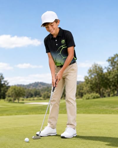 Image of uideazone Boys Polo Shirts Dry Fit Performance Golf Short Sleeve Casual School Uniform Size 5-14