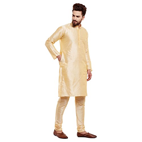 Image of SOJANYA (Since 1958 Men's Royal Blue Dupion Silk Kurta & Churidaar Pyjama
