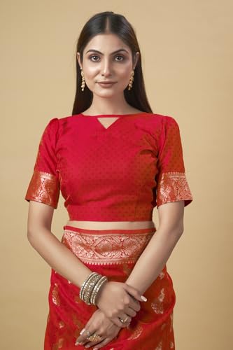 Image of Shasmi Women's Banarasi Saree Pure Kanjivaram Silk Saree Soft new ladies 2025 Design Wear Pattu Sarees Party Sari collections With Blouse Piece for Wedding sadi (PARI-188)