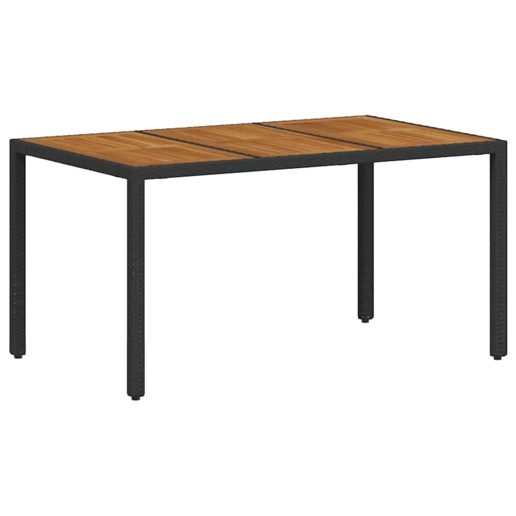 Zestaw do jadalni w ogrodzie 7 pcs Czarny polirattan nowoczesny meble tarasowe stół 190x90 cm krzesła 6 szt ergonomiczne siedziska stalowa rama do spotkań rodzinnych i przyjęć na zewnątrz