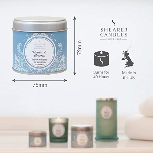 Shearer Candles Vanilla And Coconut Large Scented Silver Tin Candle - White #TOP2