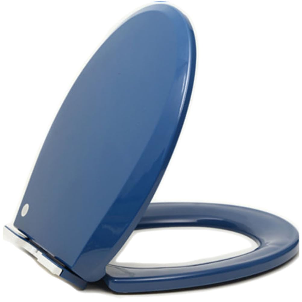 Brigtviee Round PP Toilet Seat with Quick Release Hinges, Soft Close Toilet Seats, Quiet and Slow Close Toilet Lid and Seat, Easy Clean and Install, O-Shaped Toilet Seat Cover,Royal Blue,36x41cm