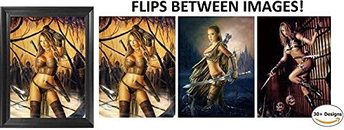 Sexy Rogue Warrior Girl 3D Poster Wall Art Decor Framed Print | 12X16 Inches | Army Assassin Super Soldier Lenticular Posters & Pictures #TOP1