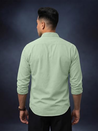 Image of Veirdo Men's Pure Cotton Utility Shirt | Full Sleeve Casual Button-Down with Dual Chest Pockets | Stylish & Comfortable Everyday Wear | Colors: Beige, Black, Maroon, Olive, Rust & White