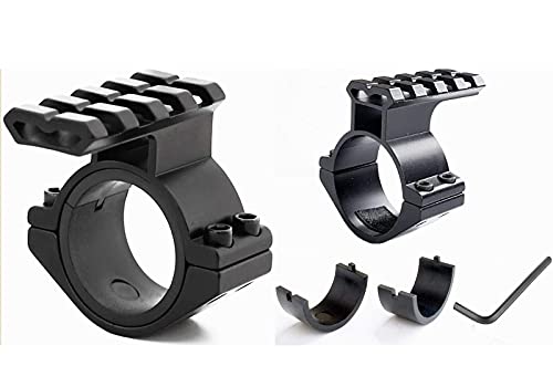 Megwoll 1 inch & 1.18 inch Scope Adapter Ring Mount with Picatinny Weaver Rail for Hunting Black 2pack
