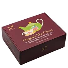 Mementa Inc Organic Wooden Tea Chest - 60 Tea Bags Individually Wrapped Assorted Tea Variety Pack containing Black, Green, and Herbal caffeine-free teas Tea Sampler Tea Set