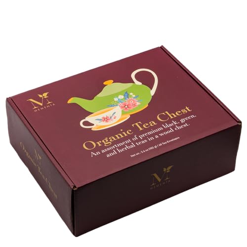 Mementa Organic wooden tea chest with decorative teapot design