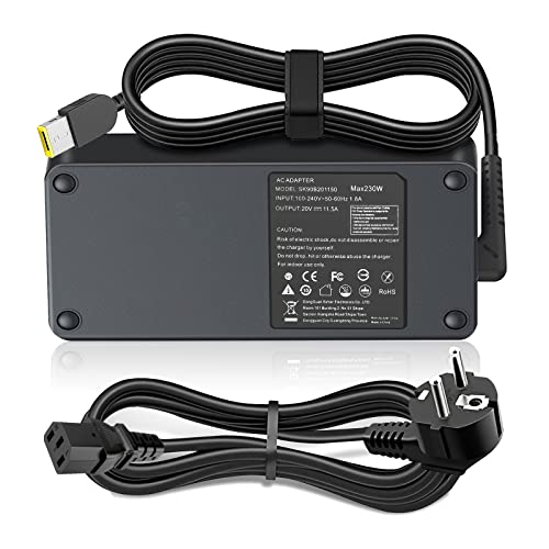 Adattatore CA 230W 20V 11.5A per Lenovo IdeaPad Y900 Y900-17ISK, Thinkpad P73 P72 P71 P70 P50 P51 P52 P53 Y910 Yoga A940, Yoga A940 A940-27ICB AIO 7 7-27ARH6 All-in-One