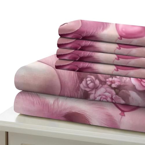 Parure de lit ours rose 3d de qualité supérieure avec microfibre haute densité - 7