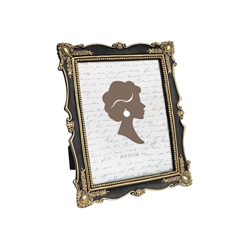 Tone Link. Vintage Picture Frame 8x10 Inch, Luxury Antique Photo Frames with Glass Front, Tabletop Wall Hanging, Gold and Black