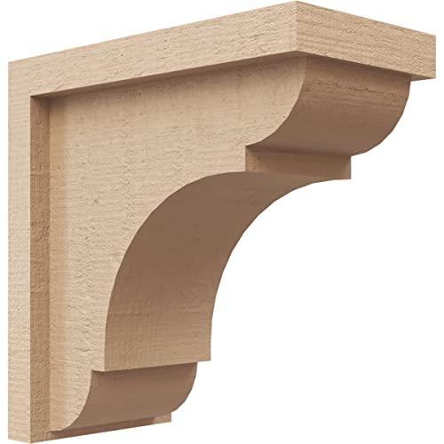 4"W x 8"D x 8"H Classic Bryant Rough Cedar Woodgrain TimberThane Corbel, Primed Tan