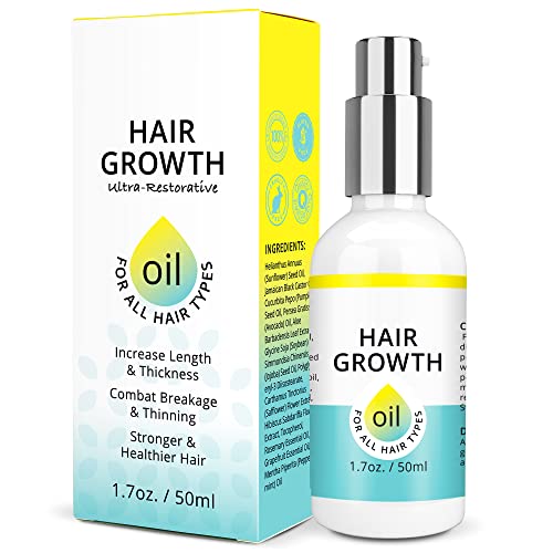 Hair Growth Serum for Women and Men – 100% Made in the USA – Hair Growth Oil for Hair Loss and Thinning,Soothe and Moisturize Scalp for Thick, Long, Shiny Locks