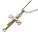 Anhänger Halskette Kette Unisex Männer Edelstahl Kreuz (Gold)