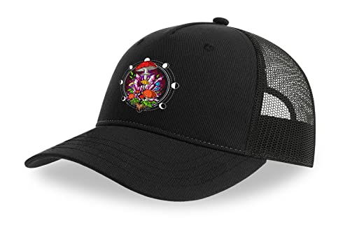 Casquette de camionneur respirante noire en coton taille unique réglable style mystique
