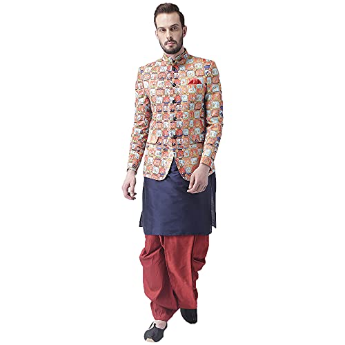 Image of hangup 3 Pc Kurta Pajama Set For Men (3PCABlack-KPW)