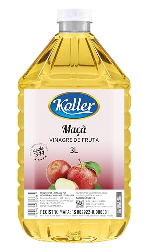 Koller Vinagre de Fruta Maçã, 3L, Acidez 4,2%, Rico em Polifenóis, Sem Glúten, Ideal para Saladas e Molhos