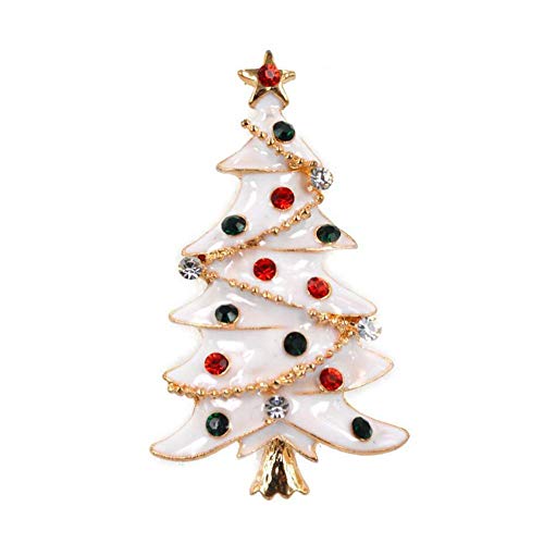 Preisvergleich Produktbild Vektenxi Women 's Christmas Brosche Elegante Temperament Brosche weißer Diamant Weihnachtsbaum Brosche Damen Phantasie Strass Brosche Plastron Weihnachten Brosche Pin Legierung Brosche nützlich