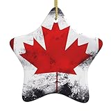 Ornements en céramique avec imprimé drapeau canadien élégant, convient pour la maison et les magasins de vacances