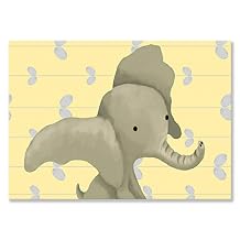 Oopsy Daisy Edison The Elephant Yellow and Grey by Meghann OHara Canvas Wall Art, 14 by 10-Inch