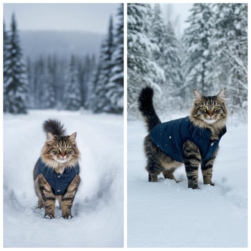 ASENKU Hundemantel Winter, Hundemantel wasserdichte für Kleine Hunde Warme Fleece Hundejacke mit Geschirr Winddichte Wintermantel Hund Kleidung für Malteser Dackel Französische Bulldogge M