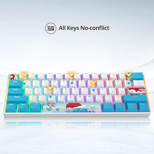 Image of Fogruaden Wired 60% Percent Mechanical Keyboard RGB Gaming Keyboard 60 Percent, Ultra-Compact 61Keys Mini Wired Keyboard with Red Switch for Win /Mac PC Gamer