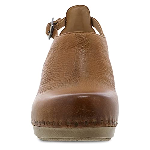 Dansko Sassy Stylish Upfront Closed Toe - Energy Return Footbed With Added Arch Support - Lightweight Pu Outsole For Long-Lasting Wear - Great For All-Seasons Style Tan Milled Burnished 6.5-7 M Us #TOP4