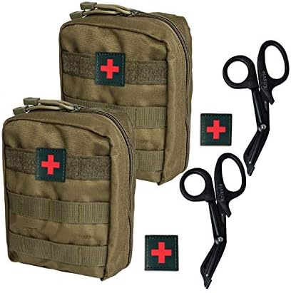 Krisvie 2Pack Tactical EMT Pouch 1000D Nylon Molle First Aid Bag for Outdoor